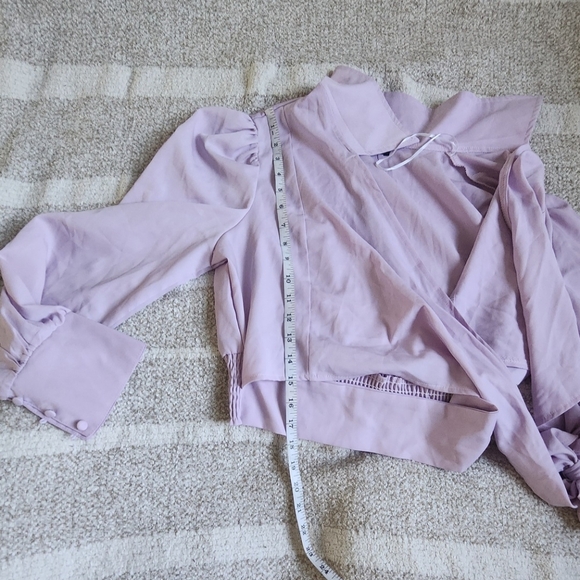 QED London Lilac Wrap Blouse - Picture 5 of 9